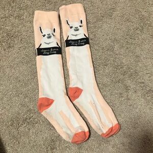 Knee high llama socks
